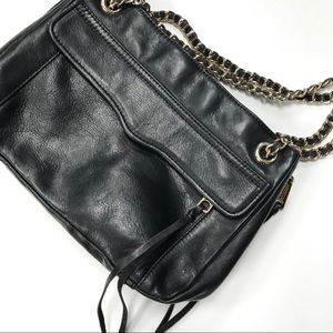 REBECCA MINKOFF | BLK LEATHER SWING SHOULDER BAG